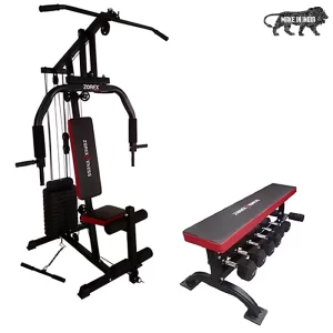 Zorex HGZ-1002 Home Gym Machine Combo With ZF-106 Flat Bench With Dumbbell Rack
