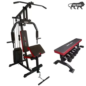 ZOREX HGZ-1004 HOME GYM MACHINE COMBO WITH ZF-106 FLAT BENCH WITH DUMBBELL RACK